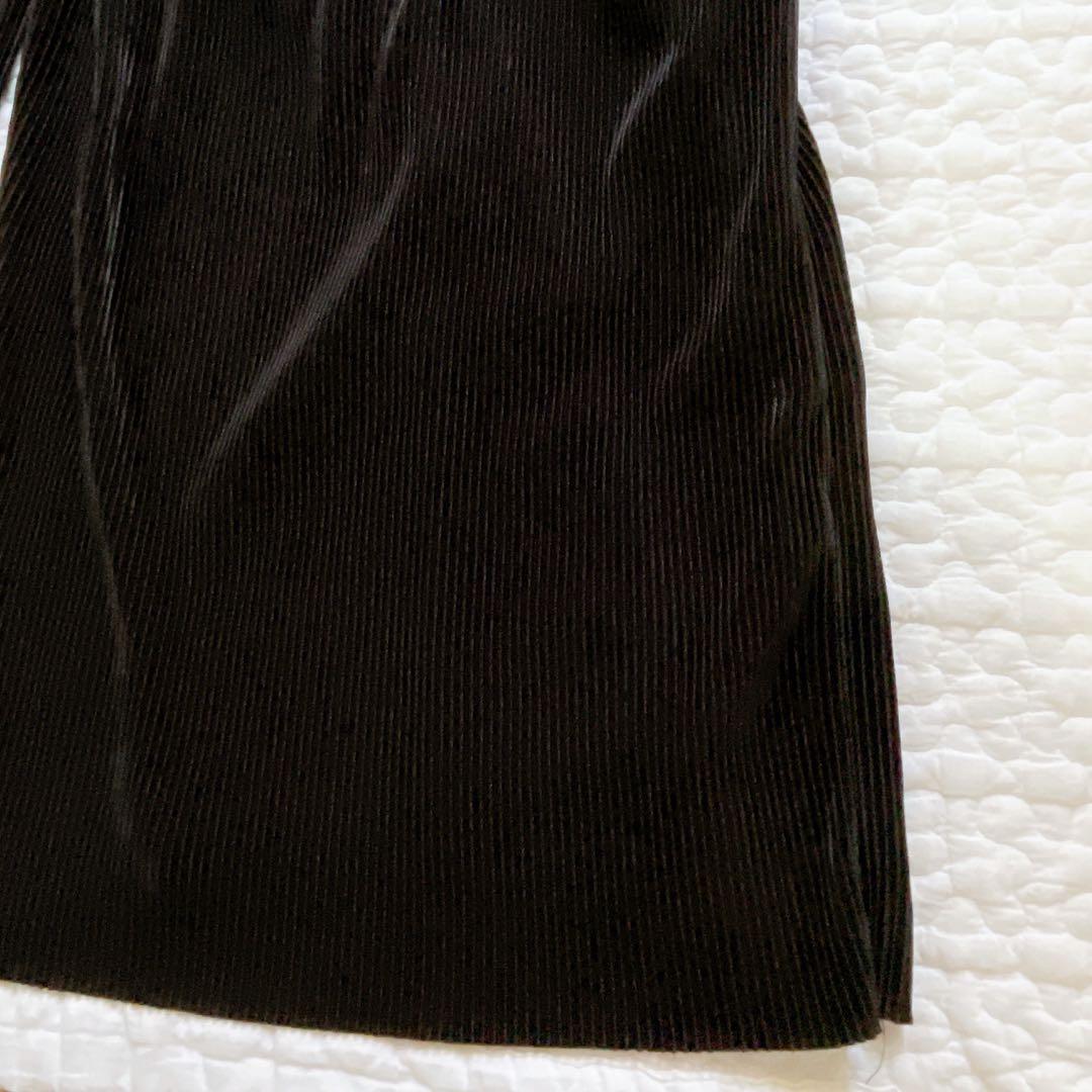 美品⚑アンスリード クリスタルプリーツ オールインワン ブラック 36