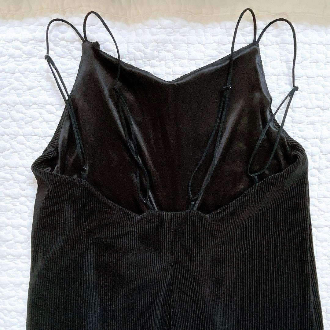 美品⚑アンスリード クリスタルプリーツ オールインワン ブラック 36