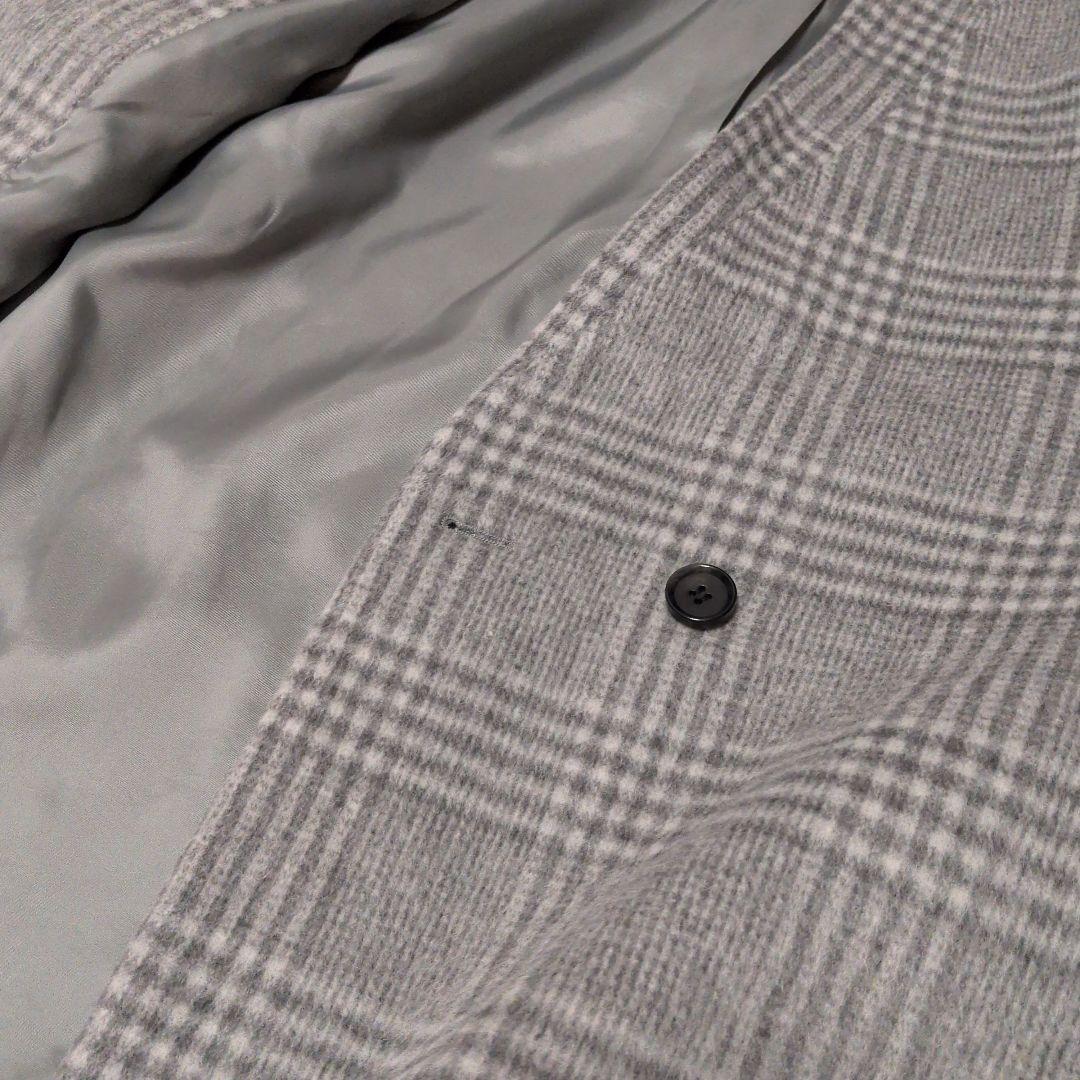 ジャーナルスタンダード 　マンテコ 　ノーカラー　コート チェック柄 グレー