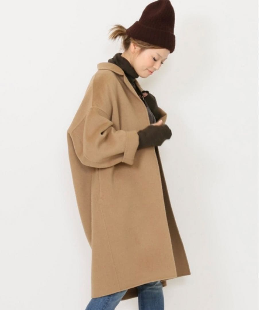 Deuxieme Classe ウールアンゴラリバーコート　キャメル