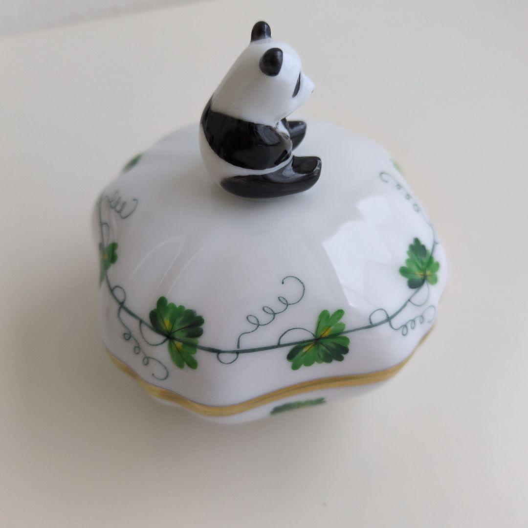 美品HEREND パンダ小筺　パセリ　ウィーンからくさ　ボンボニエール