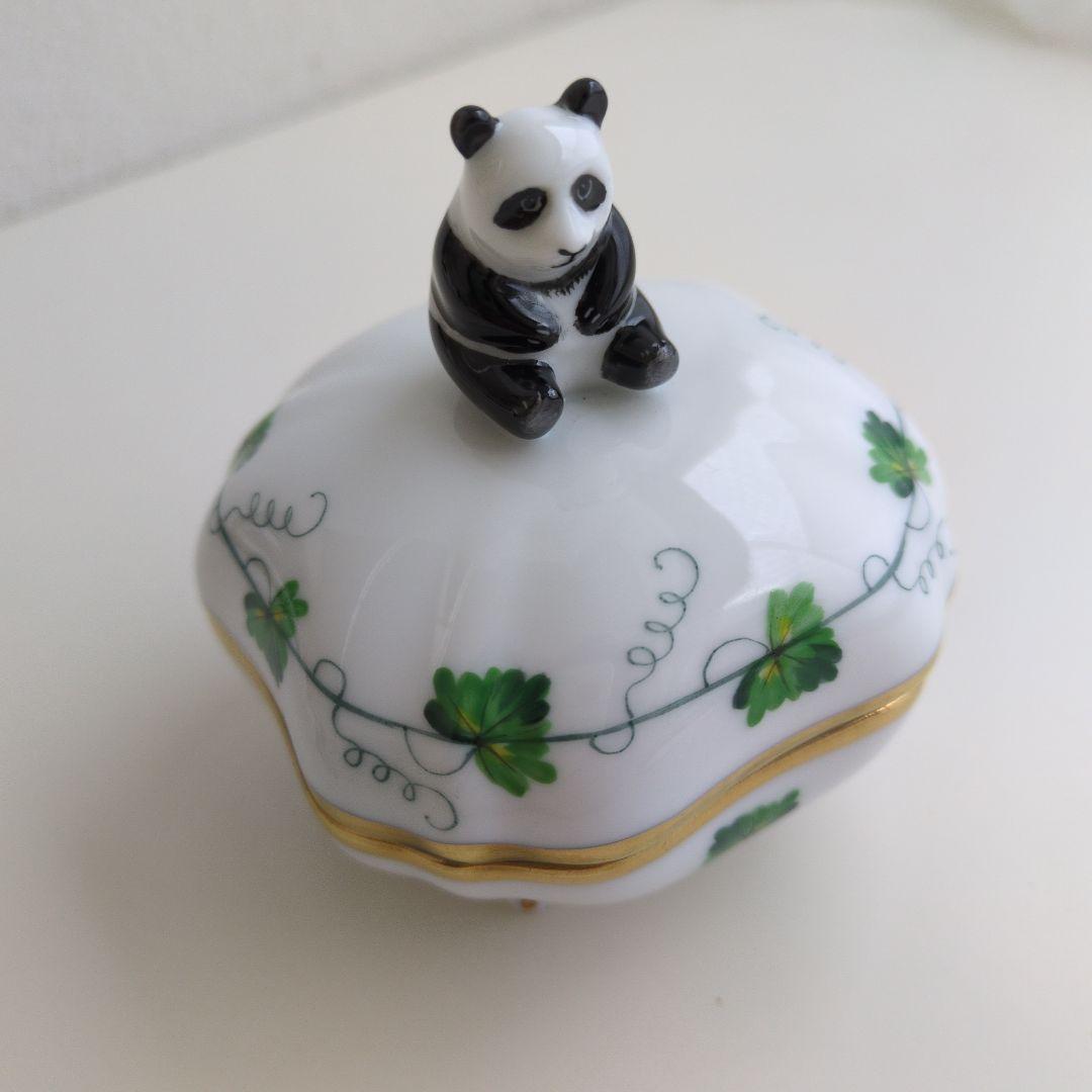 美品HEREND パンダ小筺　パセリ　ウィーンからくさ　ボンボニエール