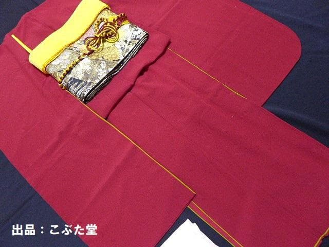 特選！やまと誂 吹綿 振袖 無地 赤 紅★長襦袢　2点 セット 正絹★155.5