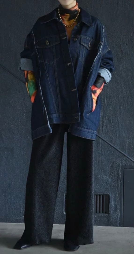 unisexオーバーシルエットデニムジャケット
