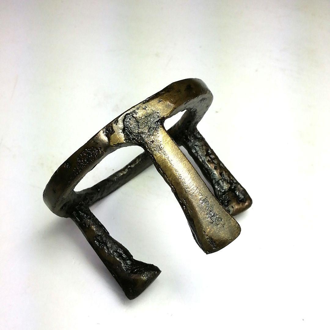 Ｓ７９５　蓋置　『唐銅　五徳』『金谷浄雲作』　共箱　茶道具