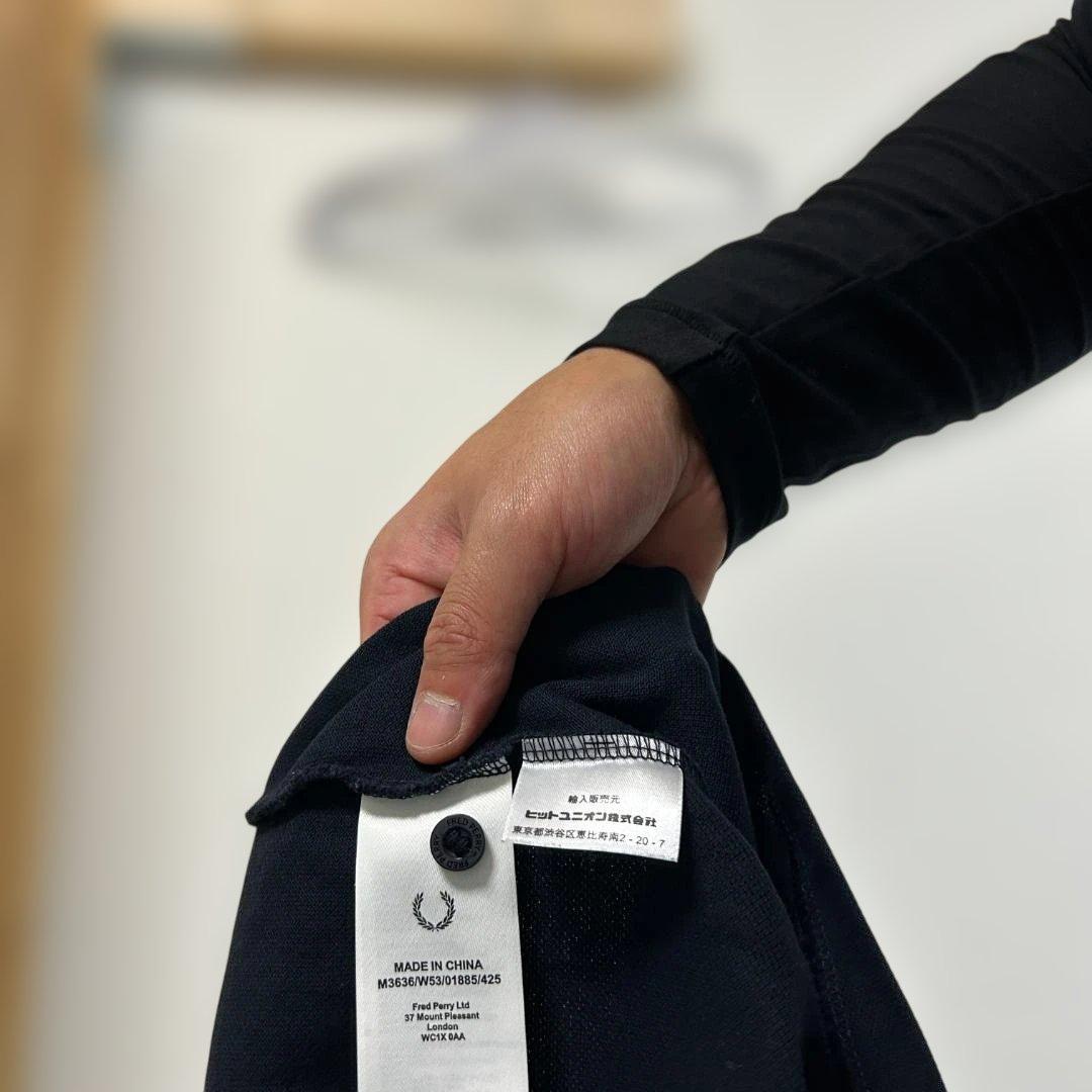 FRED PERRY ネイビー 長袖ポロシャツ