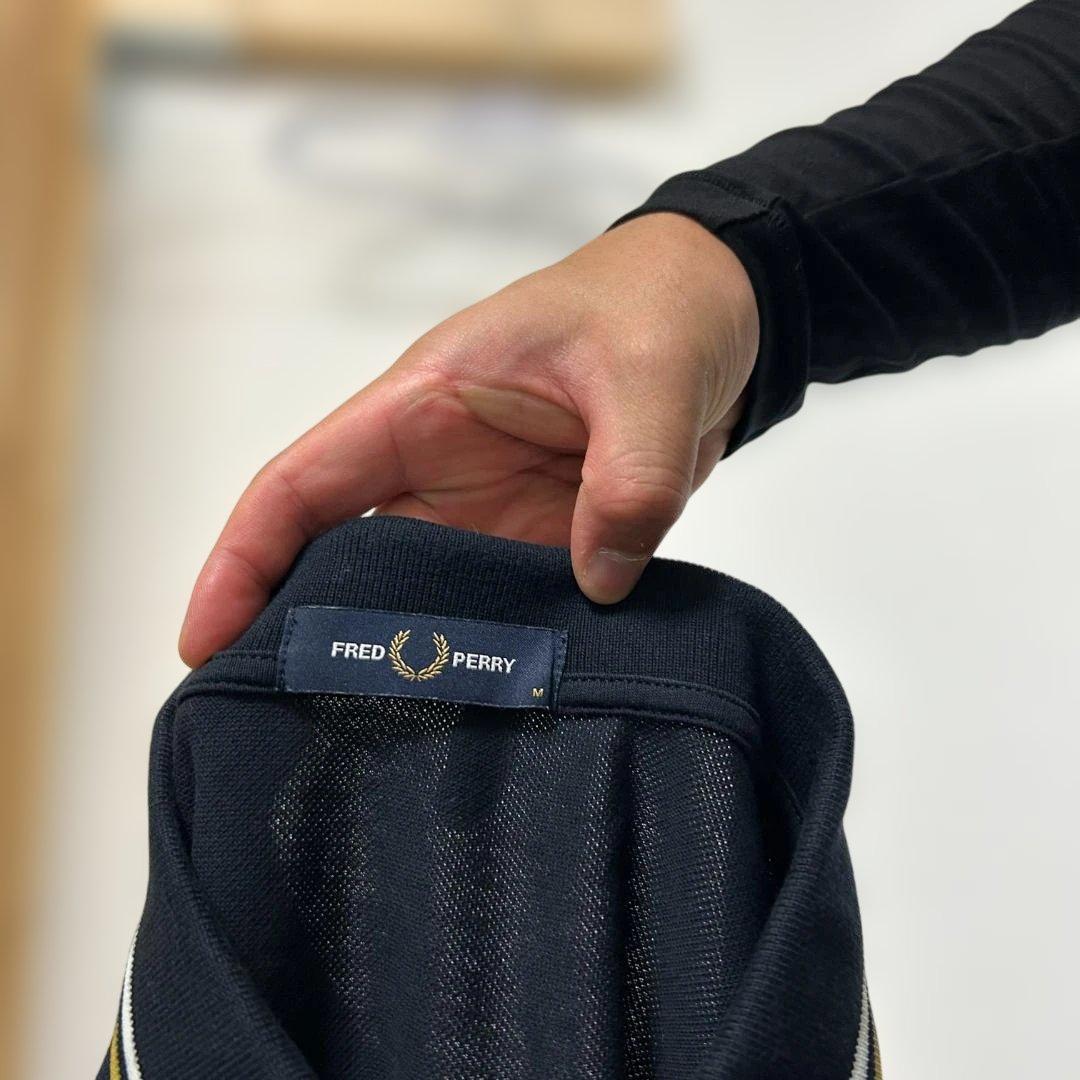 FRED PERRY ネイビー 長袖ポロシャツ