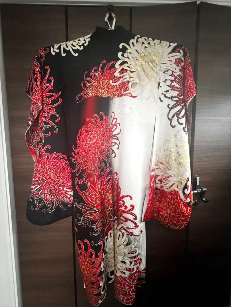 ( ¨̮) 成人式　振袖フルセット新品　彼岸花　個性的　正絹