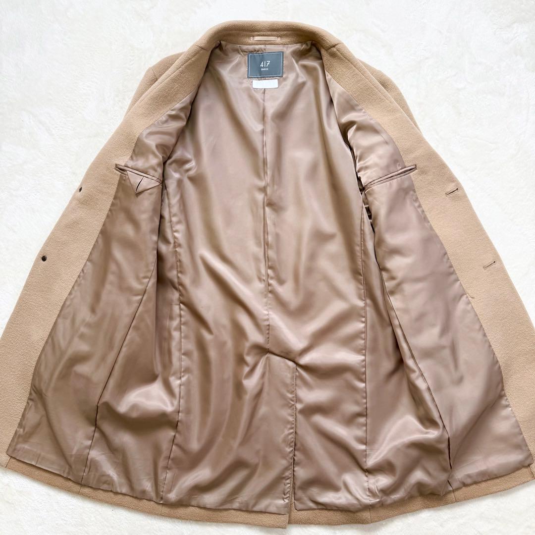 【超美品】エディフィス ウール素材 ビーバー仕上げ チェスターコート Mキャメル