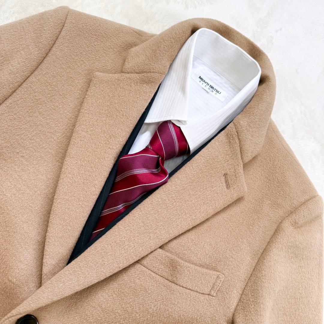 【超美品】エディフィス ウール素材 ビーバー仕上げ チェスターコート Mキャメル