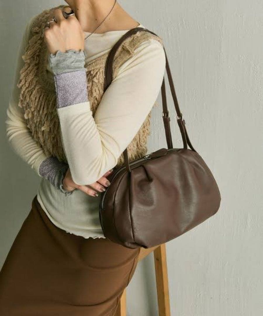 《本革/430g》コロンボストンバッグ　ブラウン