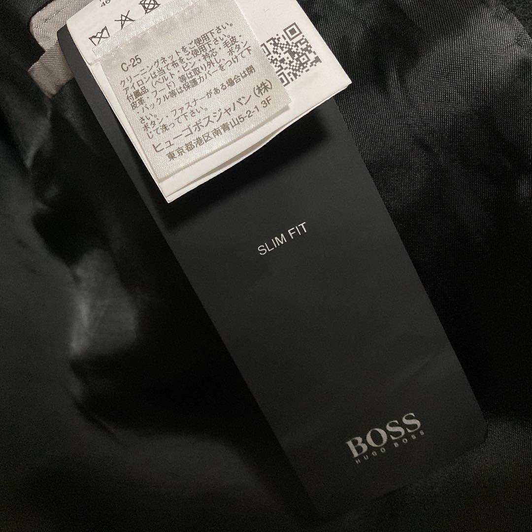 超美品 HUGO BOSS ヒューゴボス チェスターコート ビジネスコート 黒
