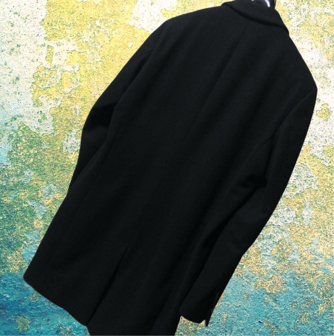 超美品 HUGO BOSS ヒューゴボス チェスターコート ビジネスコート 黒