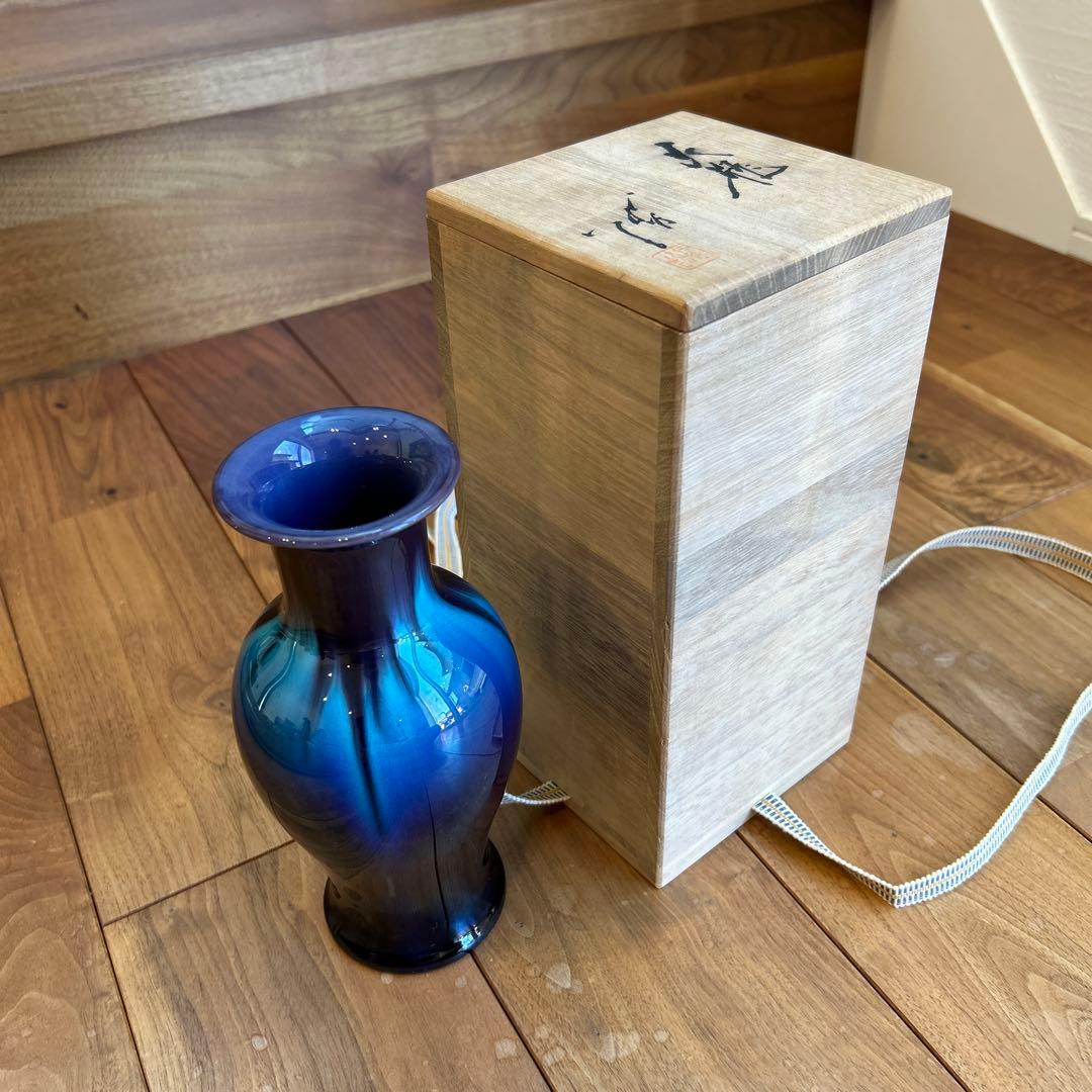 【訳あり 】三代 徳田八十吉 花瓶 共箱 付