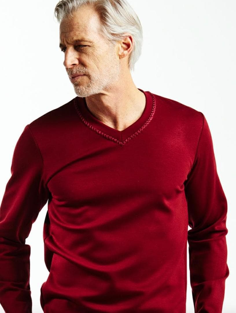 サイズXL【未使用】AKM ハンドステッチVネックカットソー 定価41800円