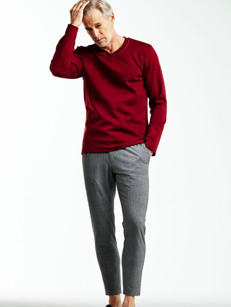 サイズXL【未使用】AKM ハンドステッチVネックカットソー 定価41800円