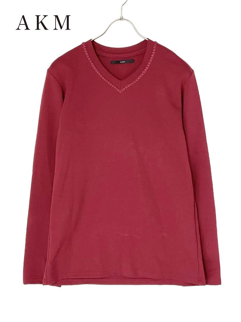 サイズXL【未使用】AKM ハンドステッチVネックカットソー 定価41800円