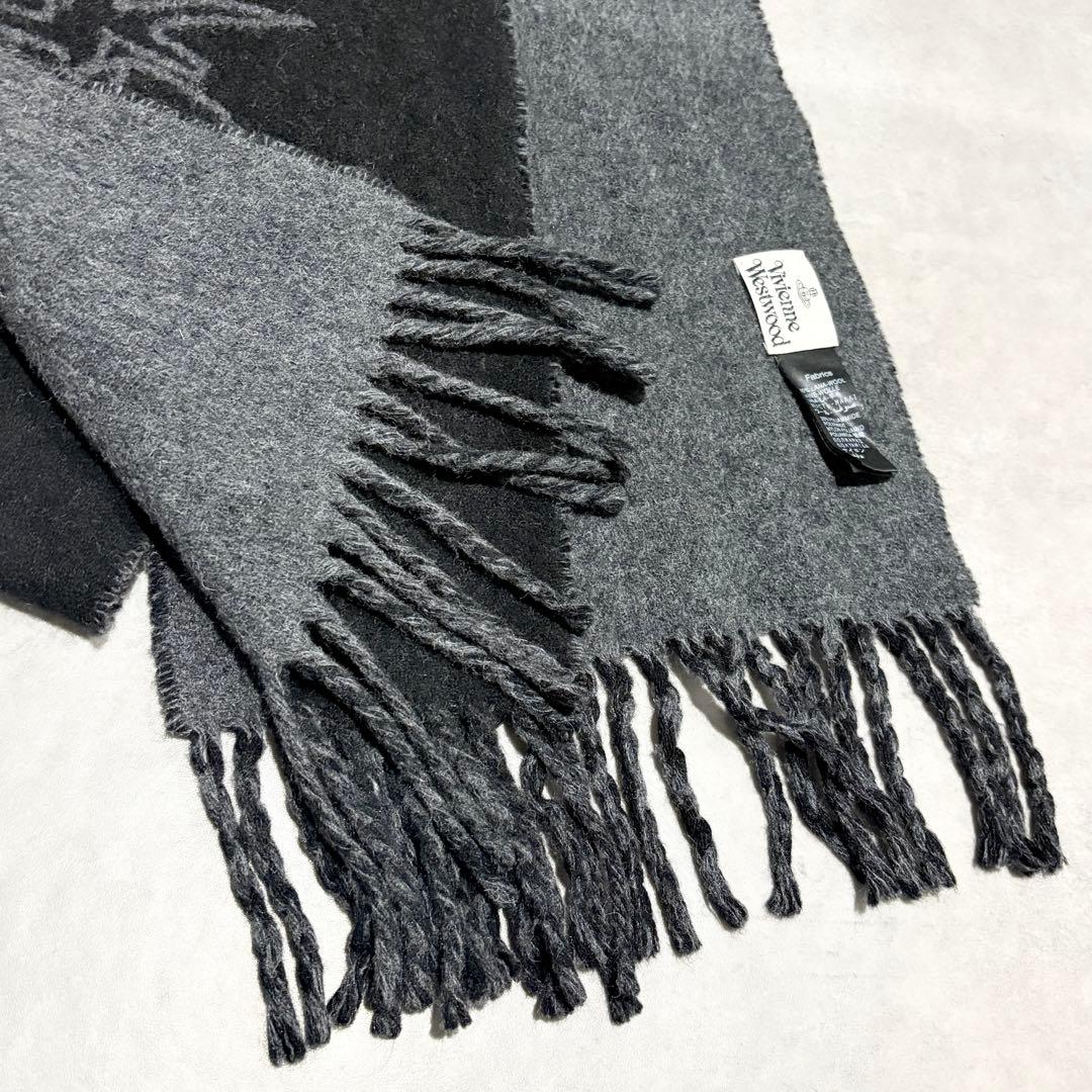 ヴィヴィアンウエストウッド オーブ マフラー 黒 レディース メンズ 正規品