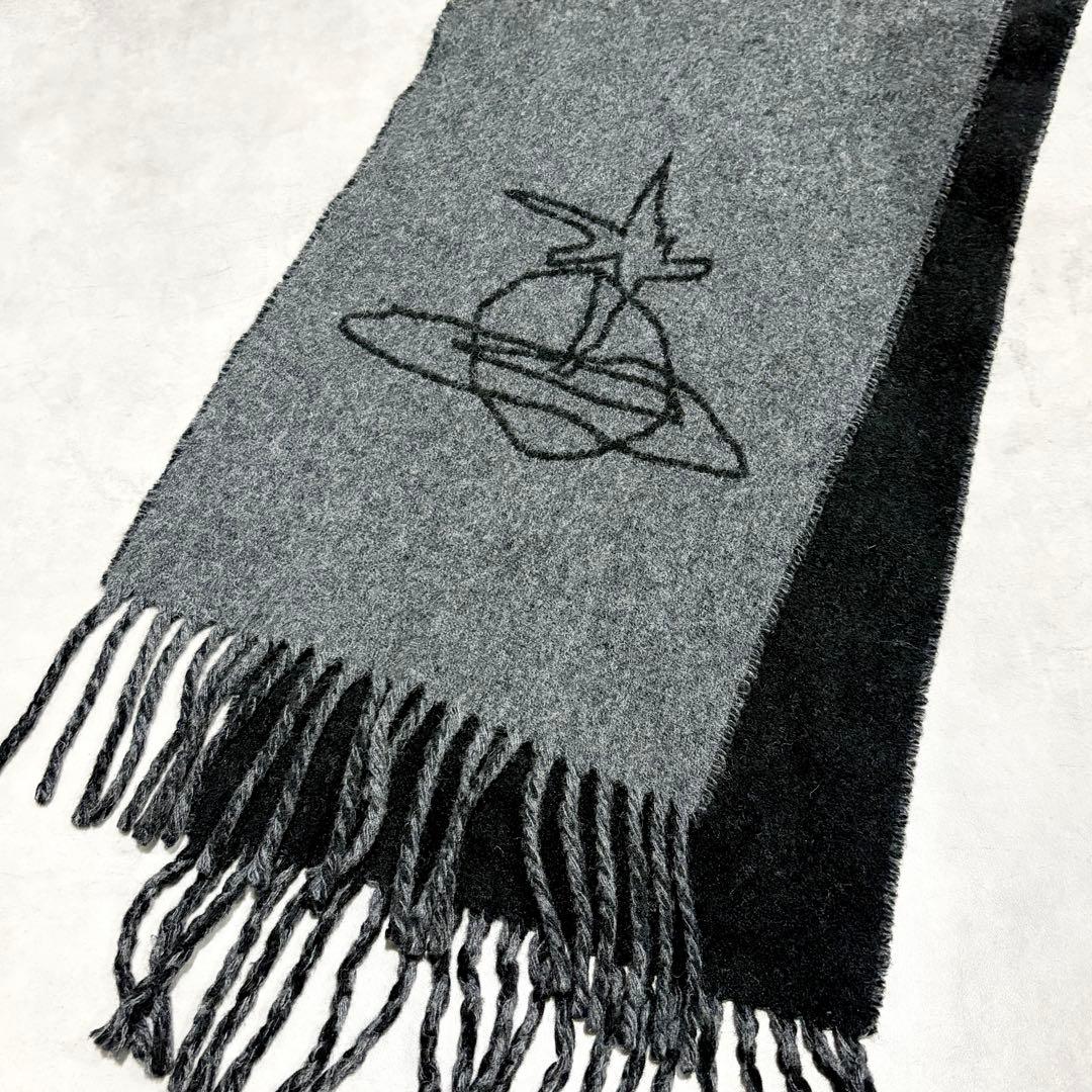 ヴィヴィアンウエストウッド オーブ マフラー 黒 レディース メンズ 正規品