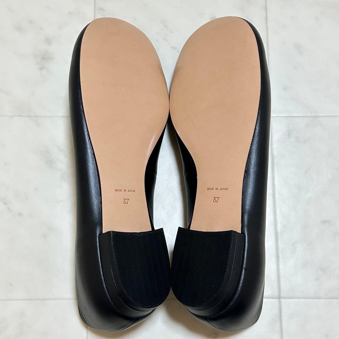 美品✨CLANE フラットシューズ オブリークトゥ ブラック 37