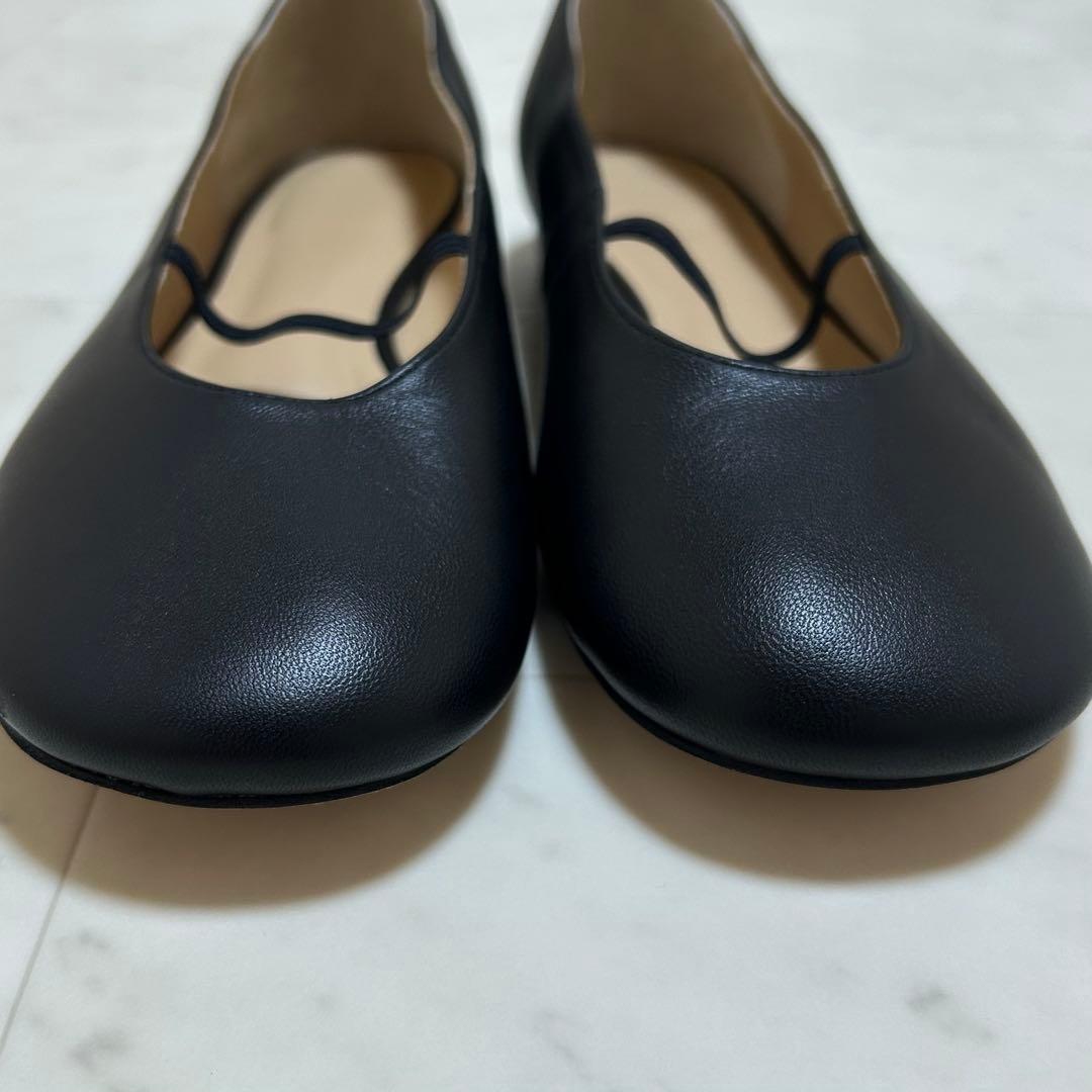 美品✨CLANE フラットシューズ オブリークトゥ ブラック 37