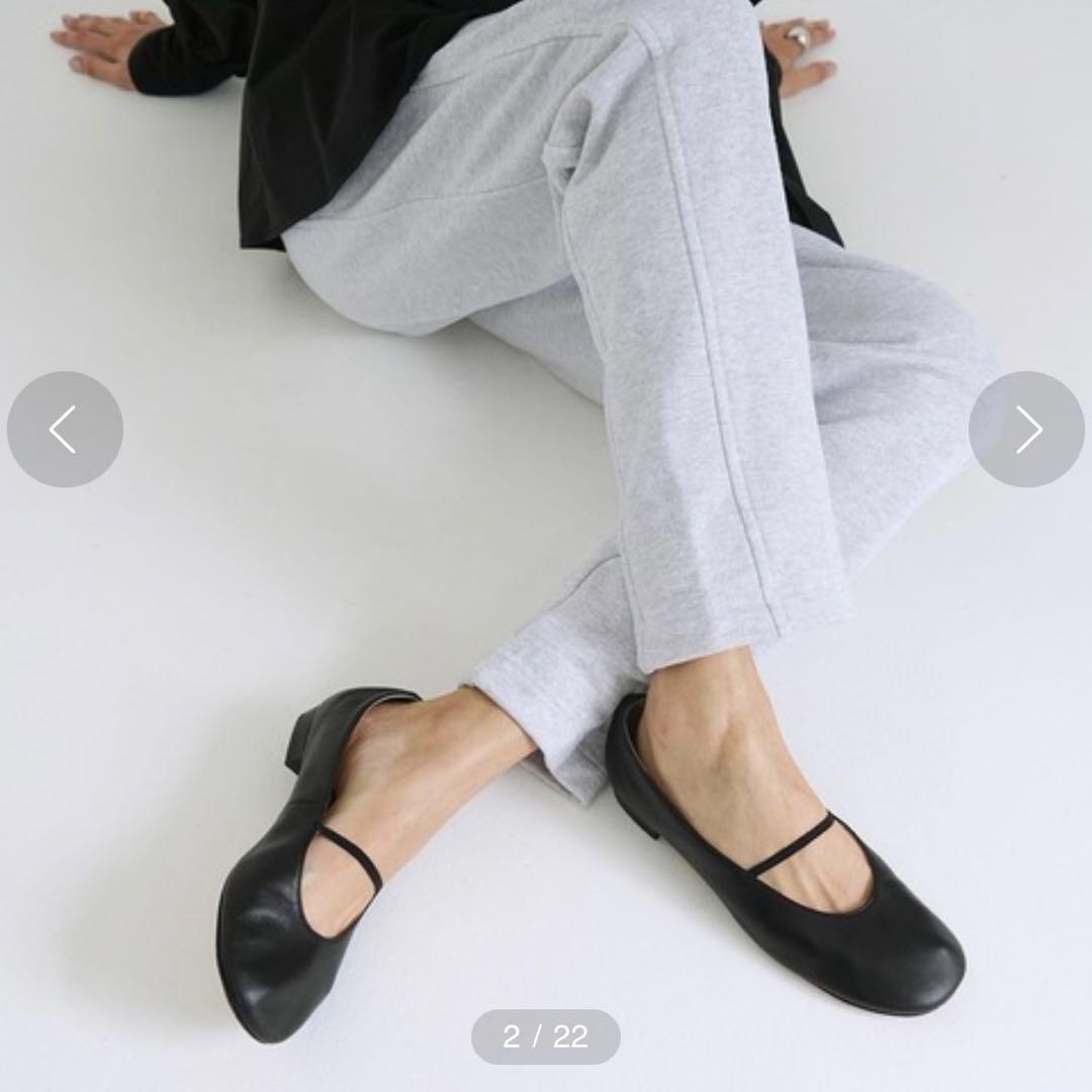 美品✨CLANE フラットシューズ オブリークトゥ ブラック 37