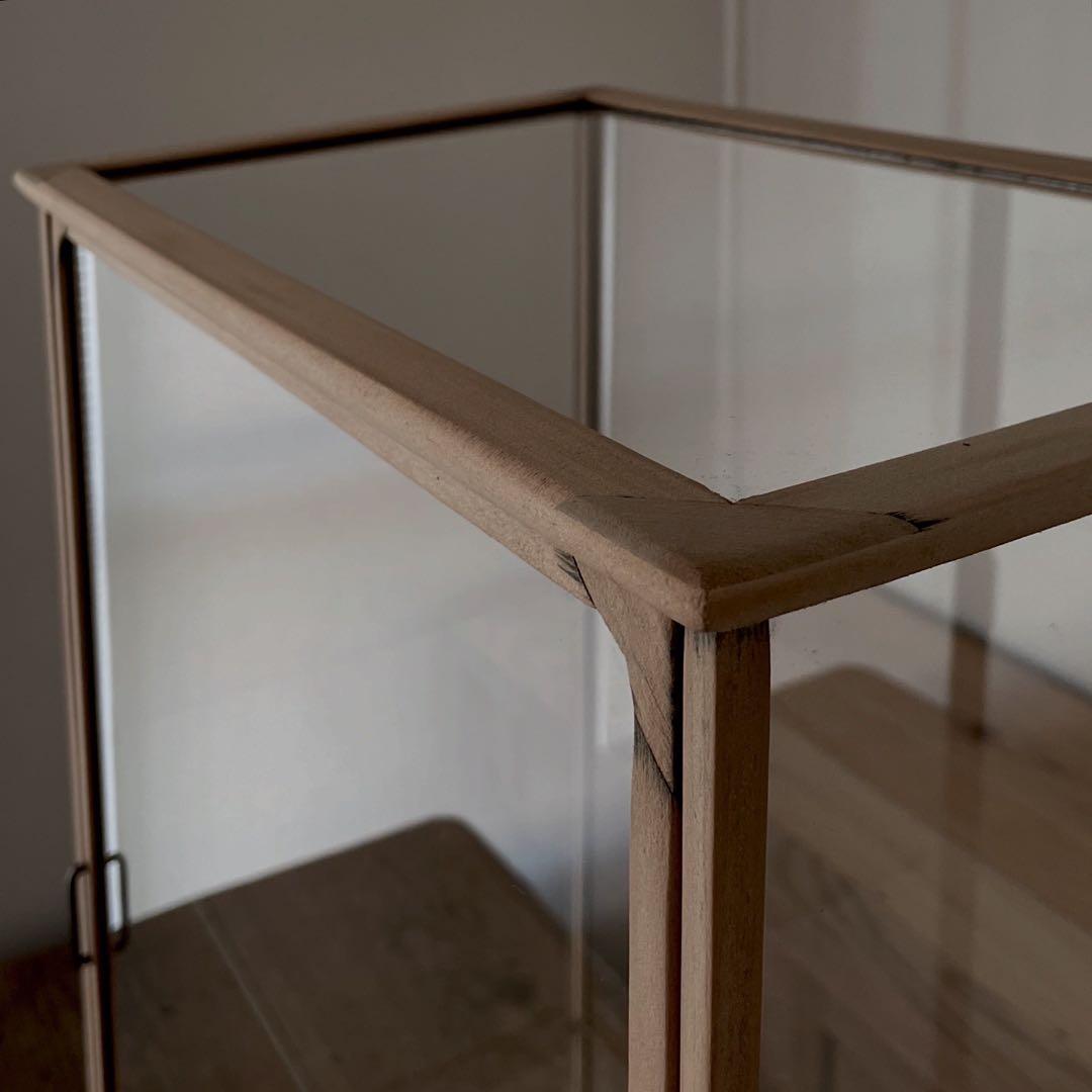 アンティーク　古い木枠ガラスケース　レトロ　ショーケース　棚　古道具