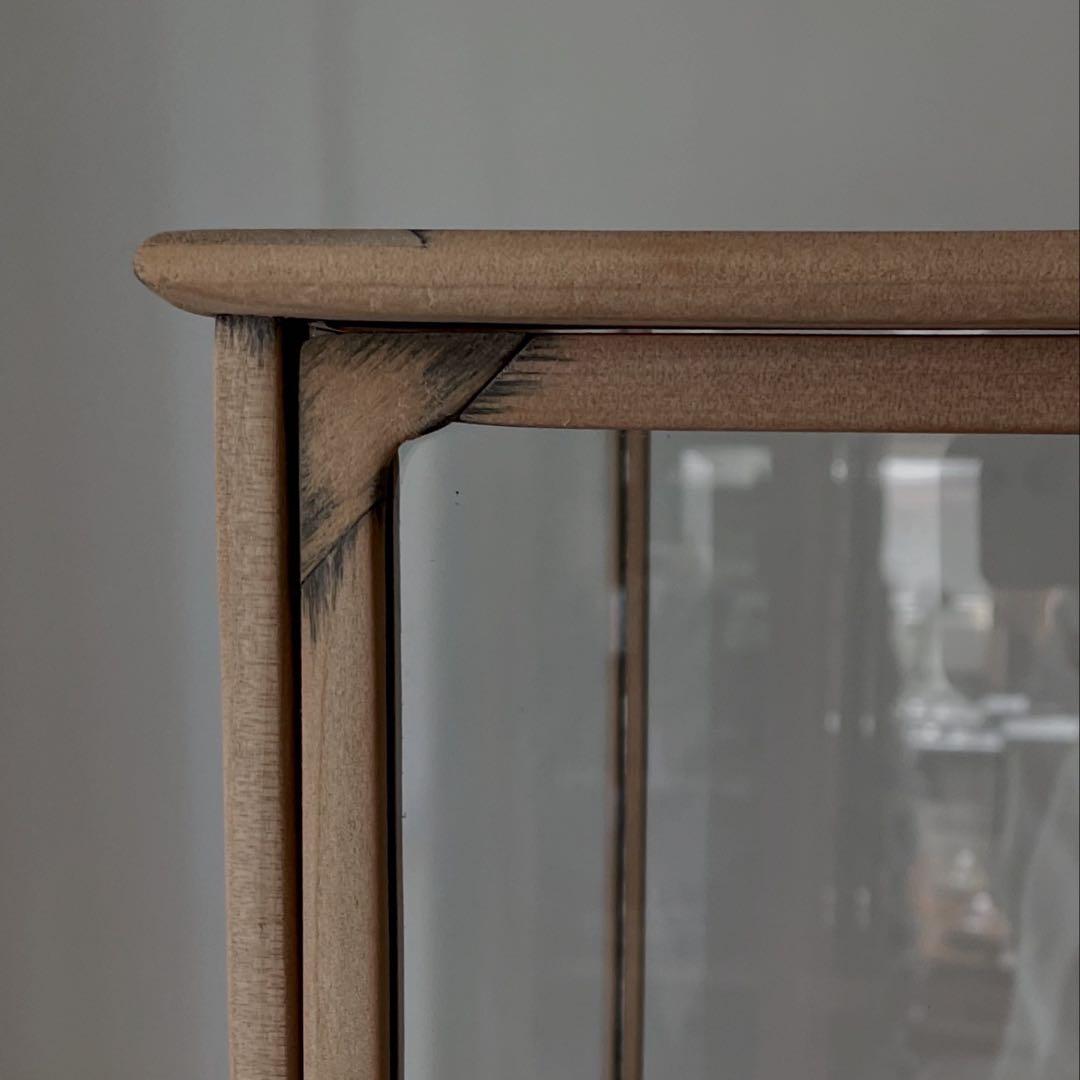 アンティーク　古い木枠ガラスケース　レトロ　ショーケース　棚　古道具