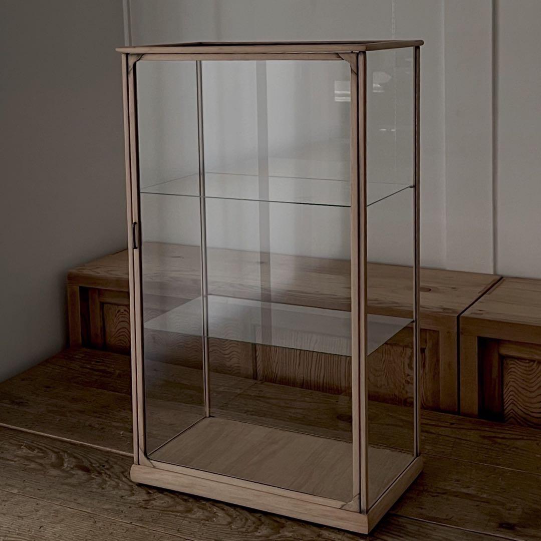 アンティーク　古い木枠ガラスケース　レトロ　ショーケース　棚　古道具