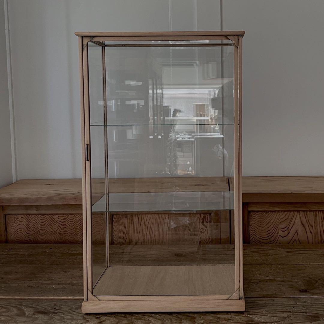アンティーク　古い木枠ガラスケース　レトロ　ショーケース　棚　古道具