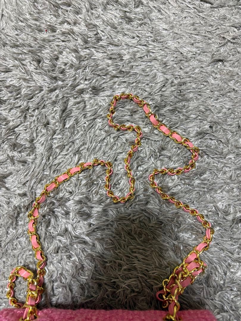 ⑩シャネル　ピンク　ツイード　チェーンバッグ　ノベルティ
