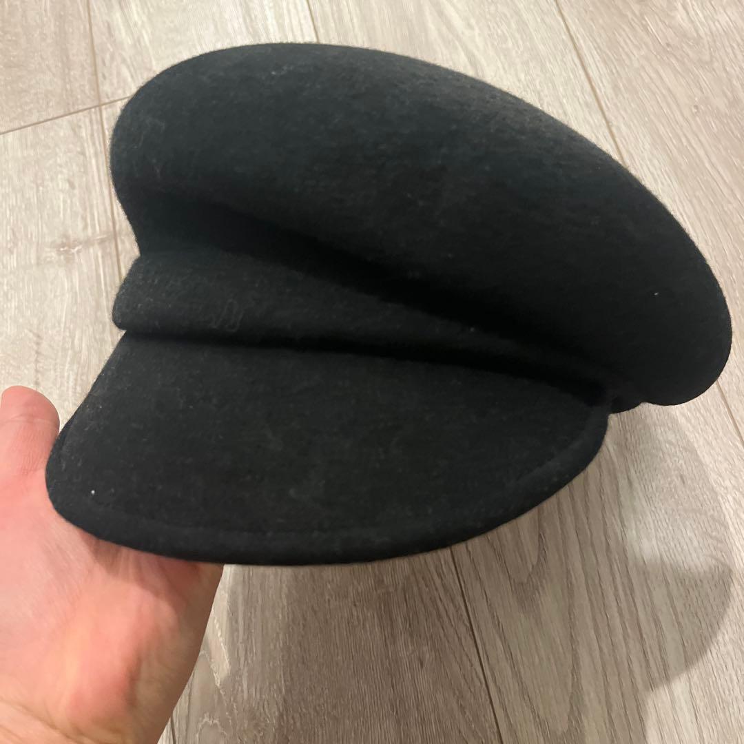 カシラ　ブラック ウール キャスケット