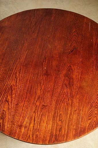 古い木製折り畳み丸テーブル　ちゃぶ台　天然木