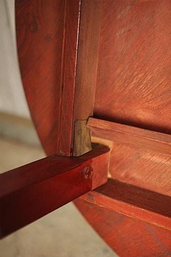 古い木製折り畳み丸テーブル　ちゃぶ台　天然木