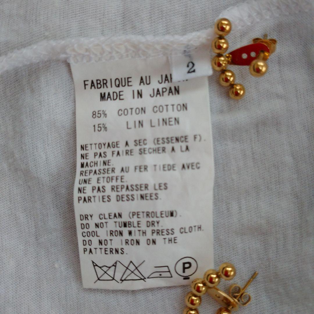 Y'sレディース襟付きバックプリントノースリーブ