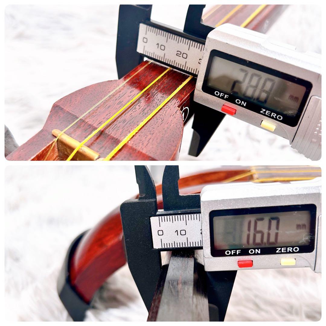 【希少】民謡三味線　中棹　花梨　正寸　3分割 丸打胴　皮やぶれなし　合皮　撥付き