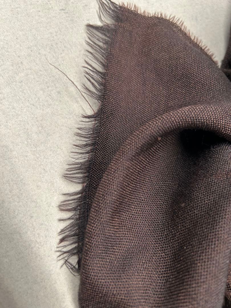 GUCCI ダークブラウン マフラー フリンジ付き