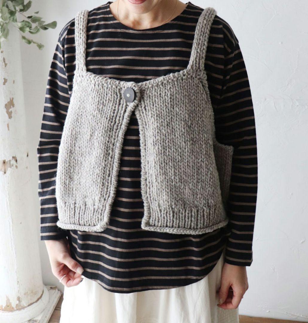 tumugu❣️ロービングウールニット2wayビスチェ ベスト