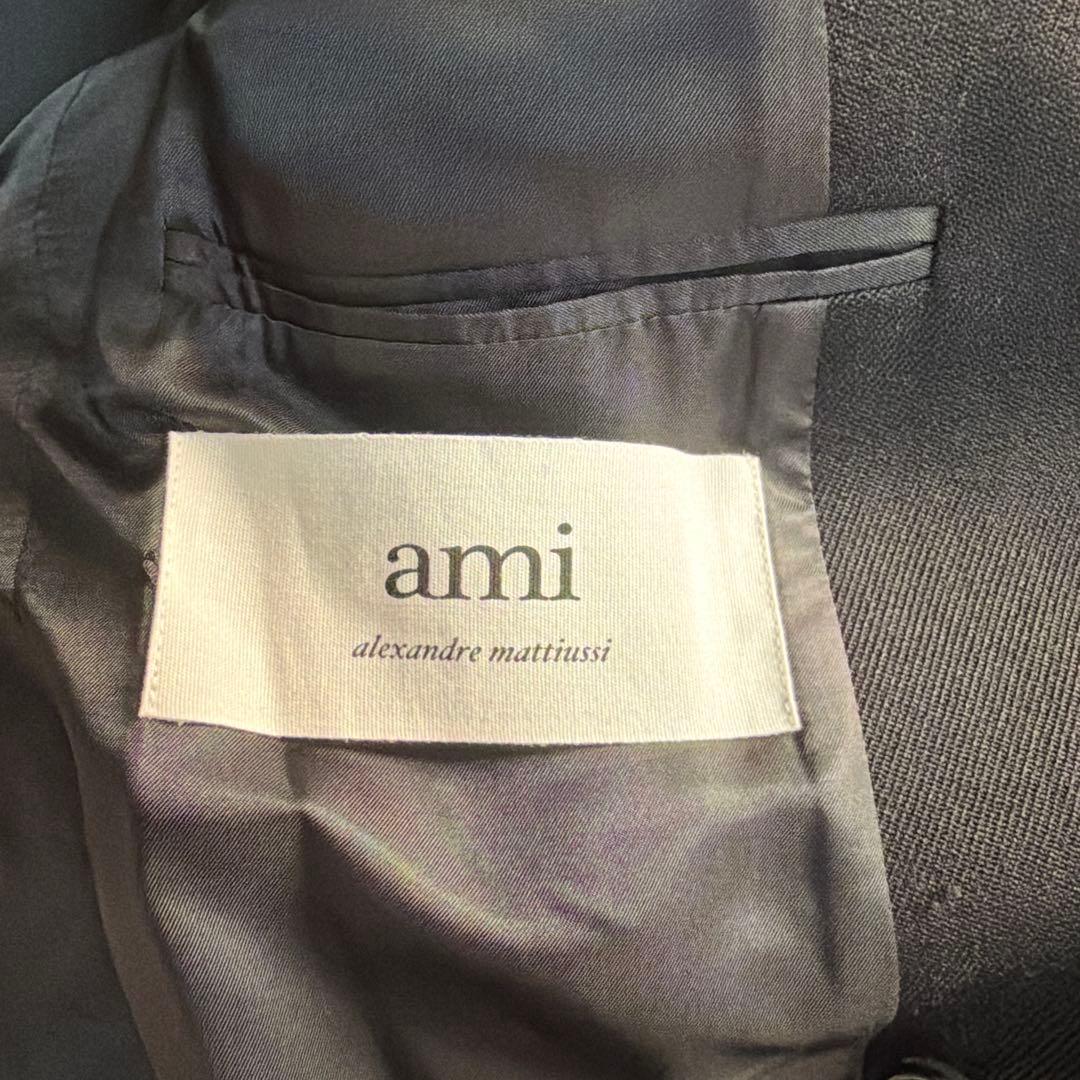 紫*亜様 Ami Paris ブラック ロングコート ベルト付き