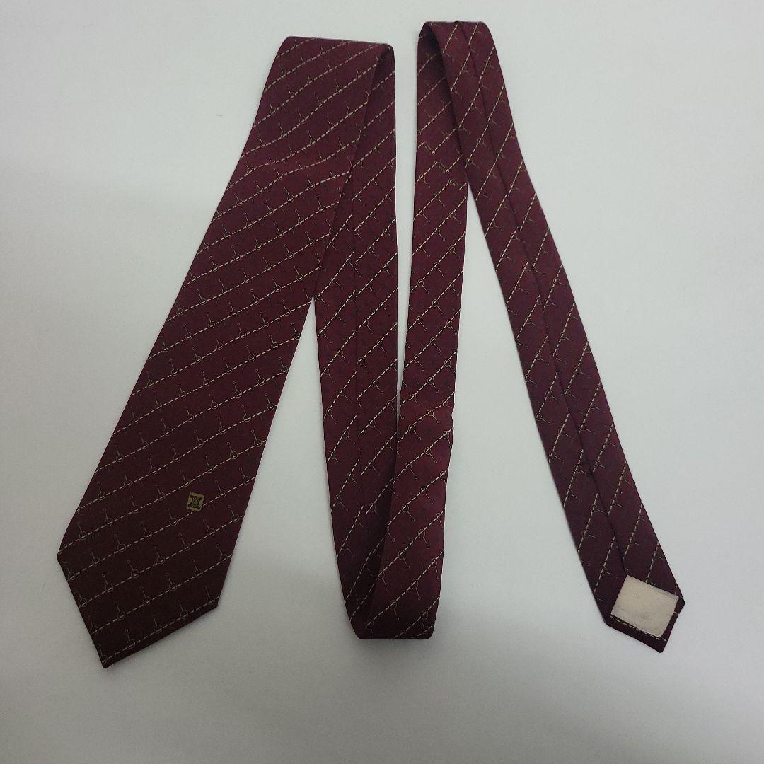 ア*ー様 極美品✨️CELINE セリーヌ ネクタイ ボルドー ホースビット マ