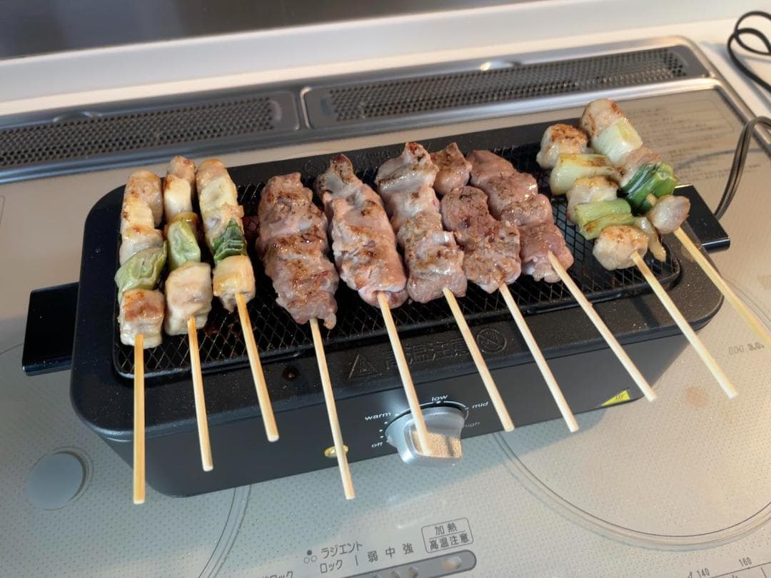 【セット品】 [山善] 焼き鳥焼き器 減煙 電気七輪 卓上 焼き鳥 焼肉 ひとb