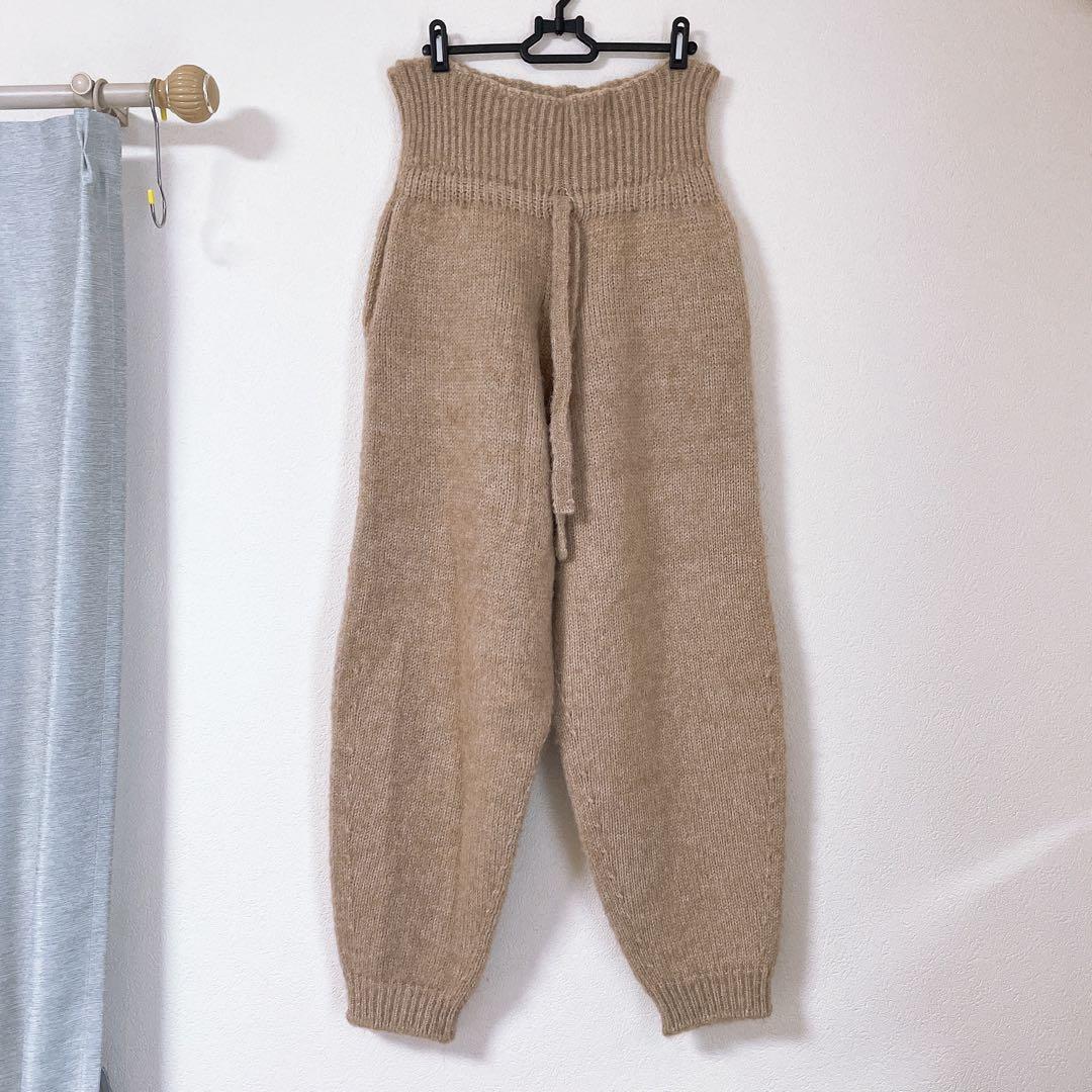 パンツ fofofofa HARVEST WHEAT BEIGE KNIT PANTS