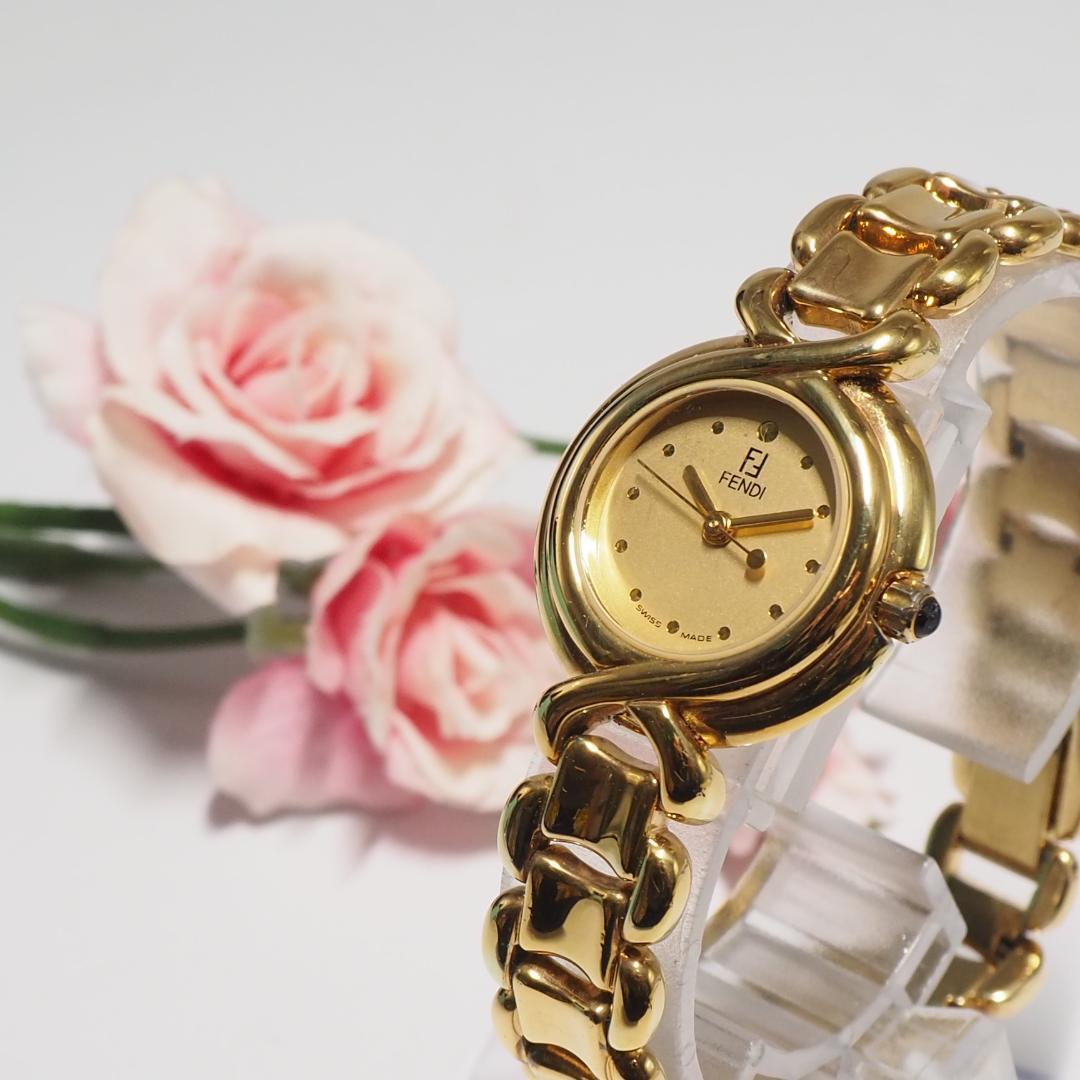 美品 フェンディ FENDI 700L ゴールド文字盤 腕時計 H482