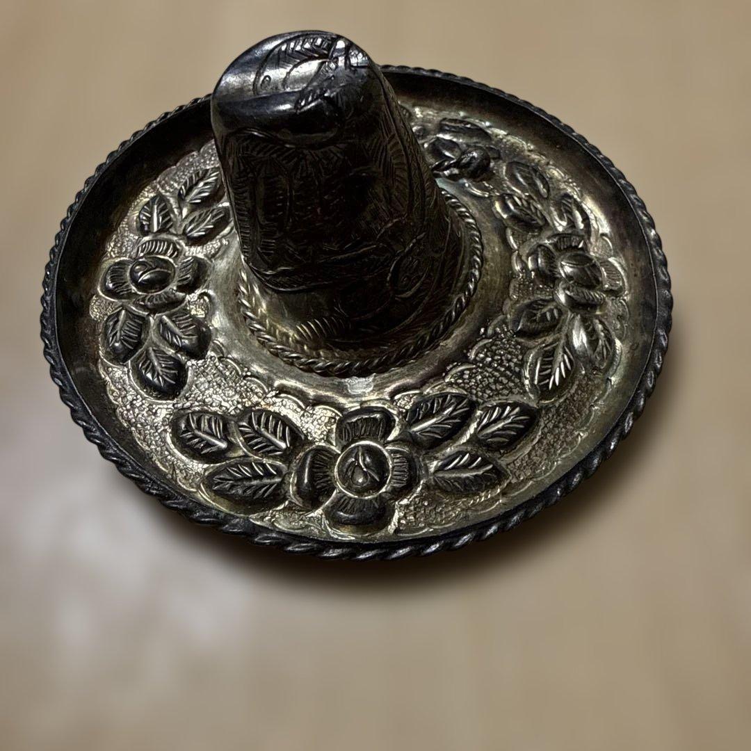 シルバー925 メキシコ　花模様 帽子