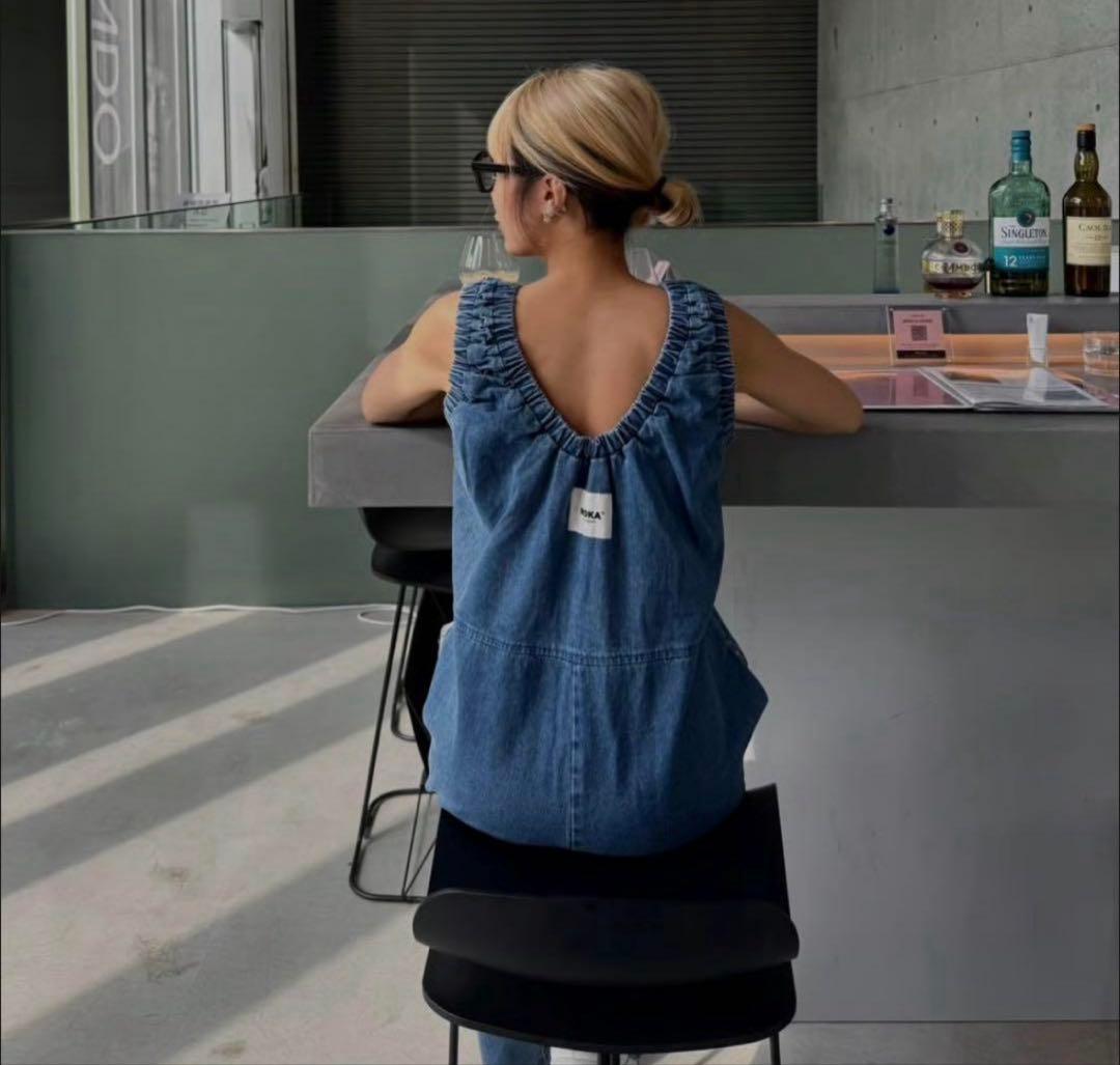 MOKA tag denim coveralls デニム オールインワン