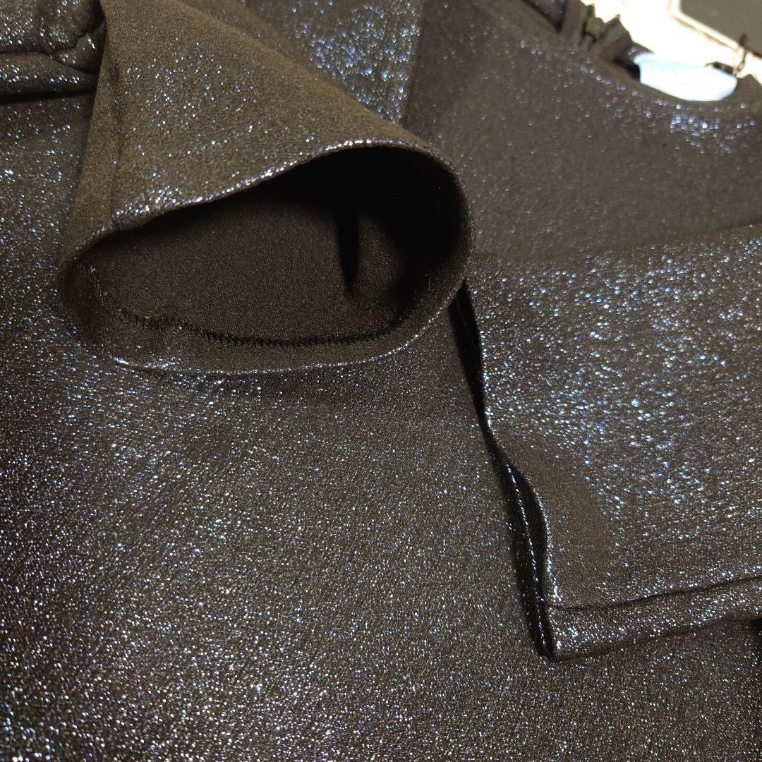 ランバンsize10/140サイズ　フレアカットワンピースドレス　青　キラキラ