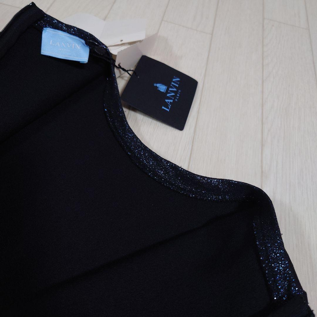 ランバンsize10/140サイズ　フレアカットワンピースドレス　青　キラキラ