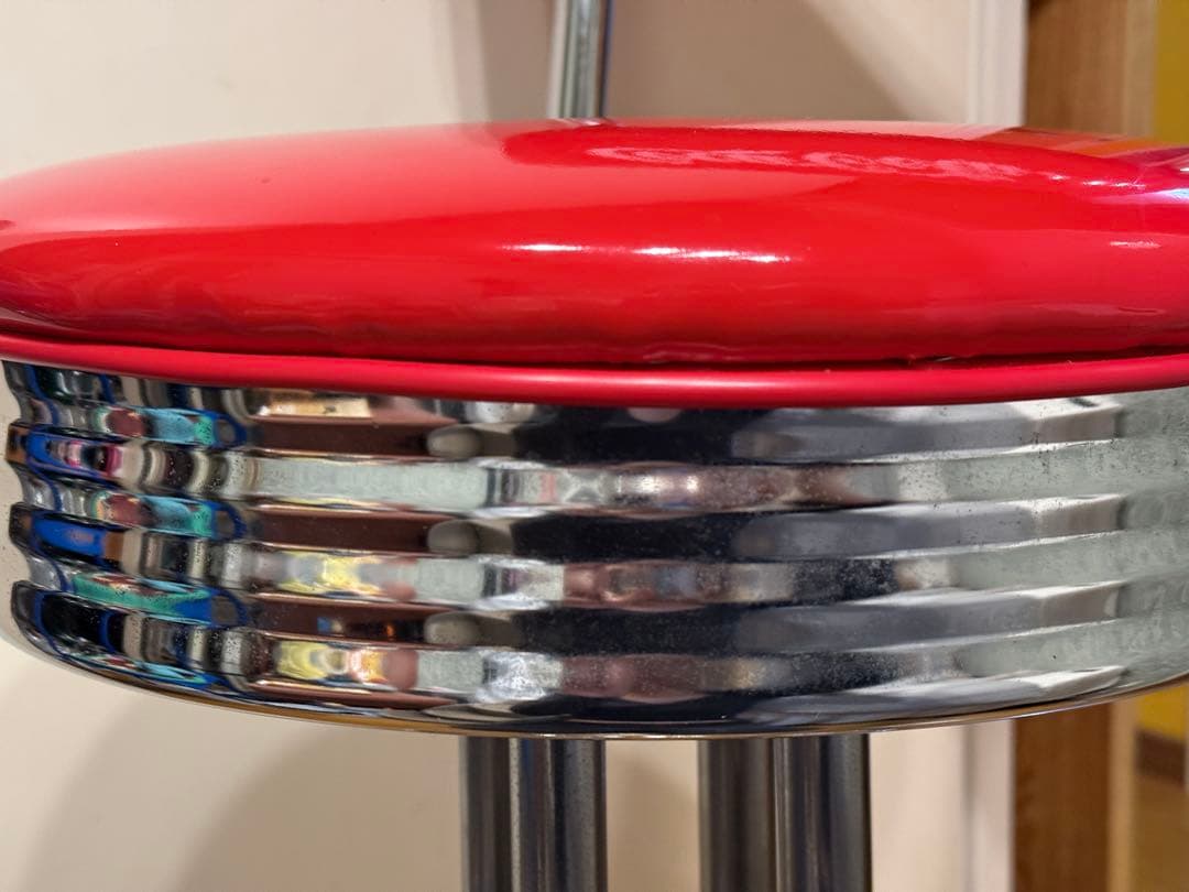 Coca-Cola バースタイル ハイチェア回転式 赤