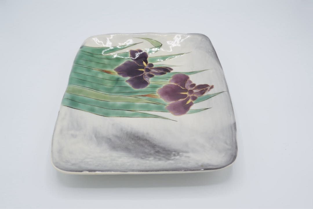 京焼　清水焼　陶葊　あやめ　角皿