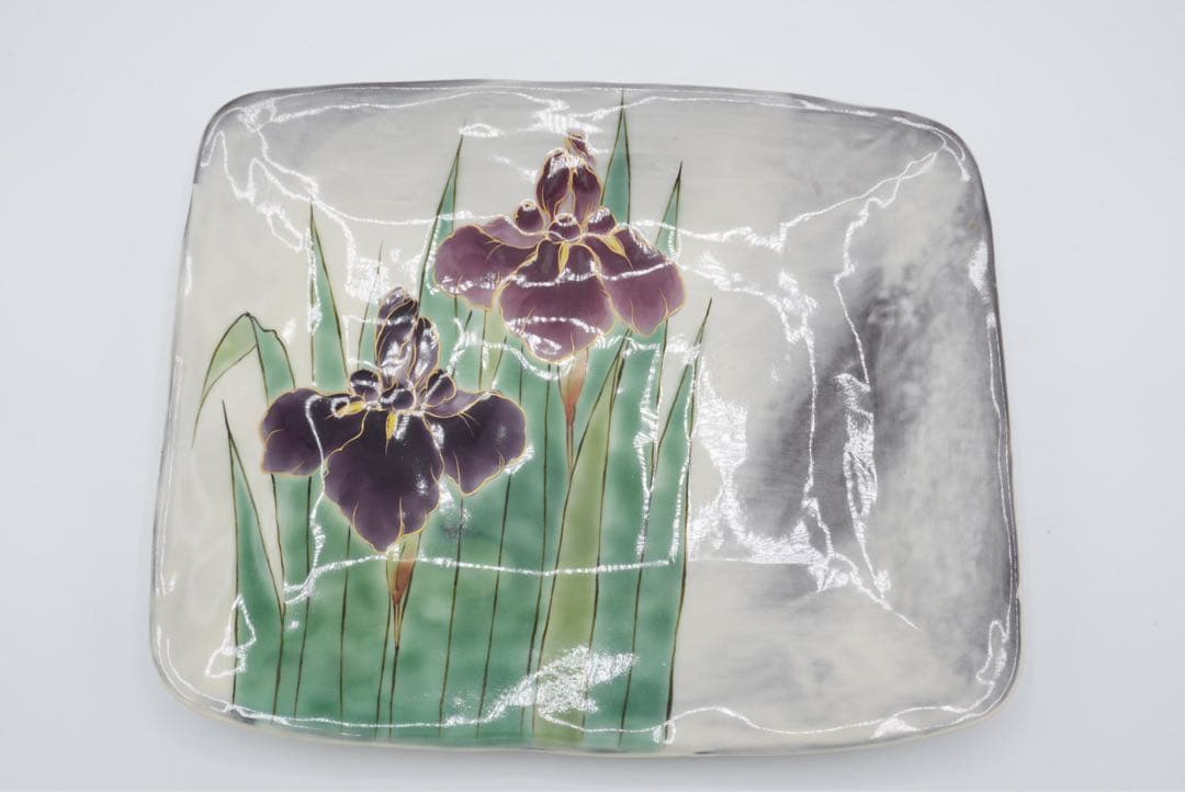 京焼　清水焼　陶葊　あやめ　角皿